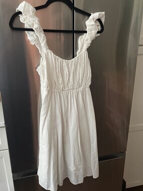 Abercrombie & Fitch White Ruffle Strap Summer Dress